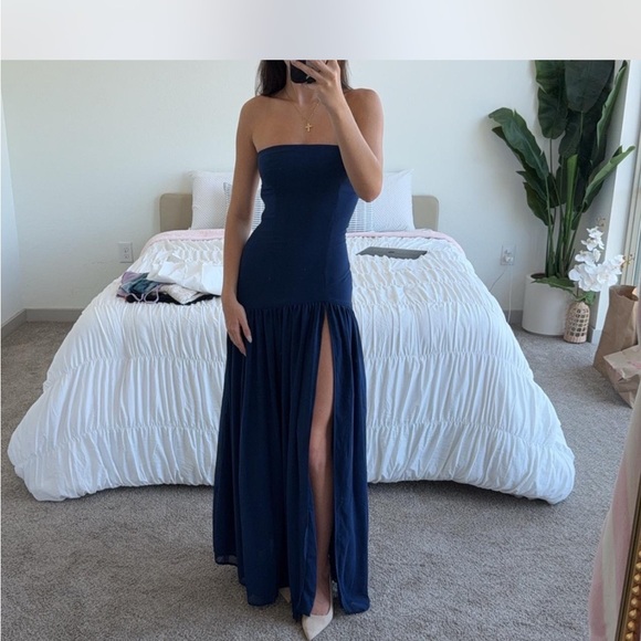 Peppermayo Navy Blue Strapless Dress - Picture 1 of 3